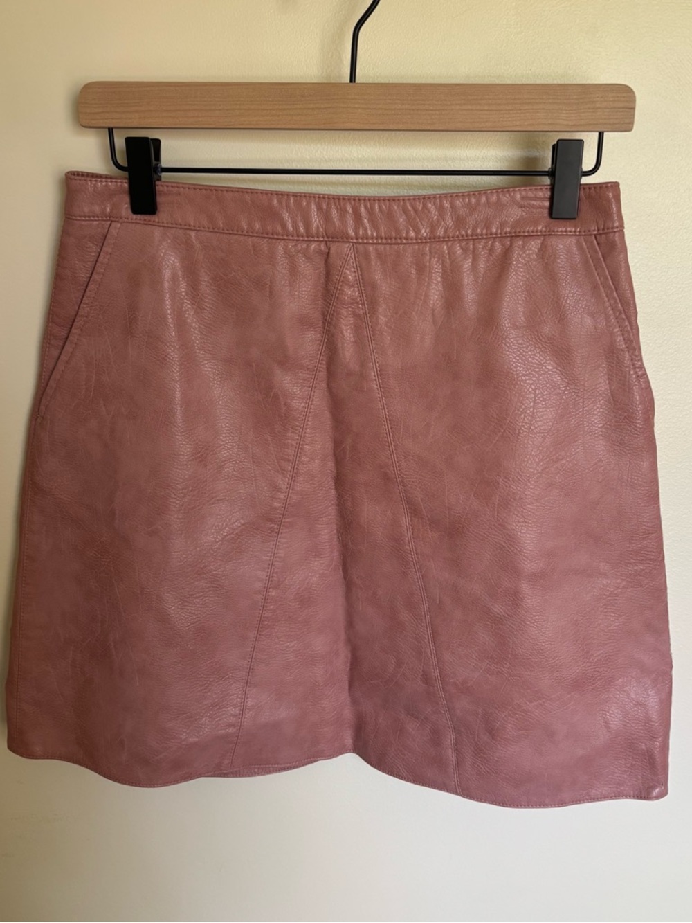 Zara pink faux leather mini skirt